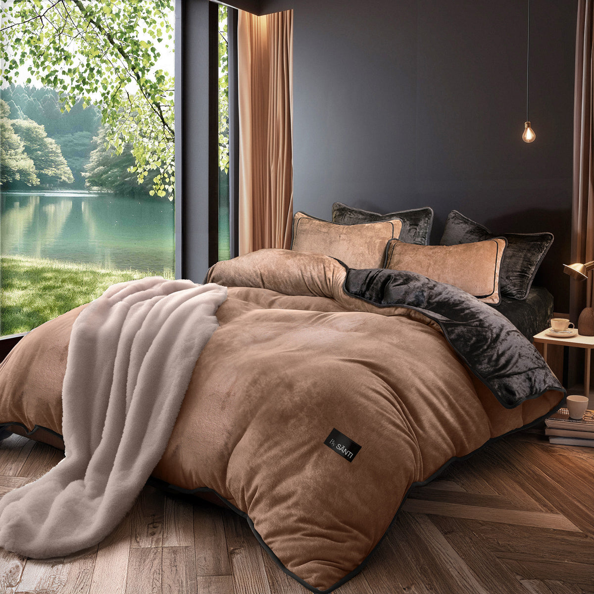 Ultra-soft Velos Complete velvet comforter set with plush texture