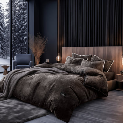 Ultra-soft Amorgos velvet comforter set with plush luxury texture